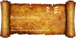 Kolozs Endre névjegykártya