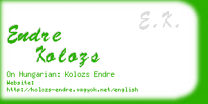 endre kolozs business card